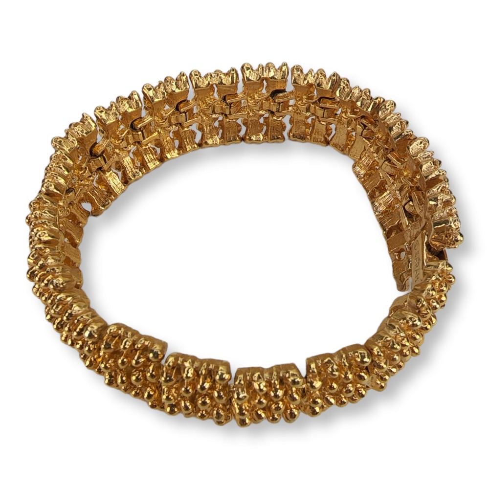 Sarah Coventry Bracelet Gold Tone 7.5in Golden Sunset Textured Vintage Jewelry‎ - Picture 3 of 7